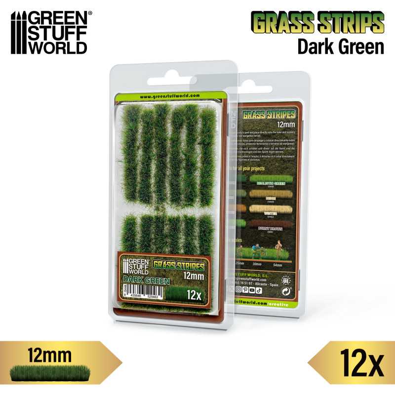 Grass STRIPES 12mm - DARK GREEN