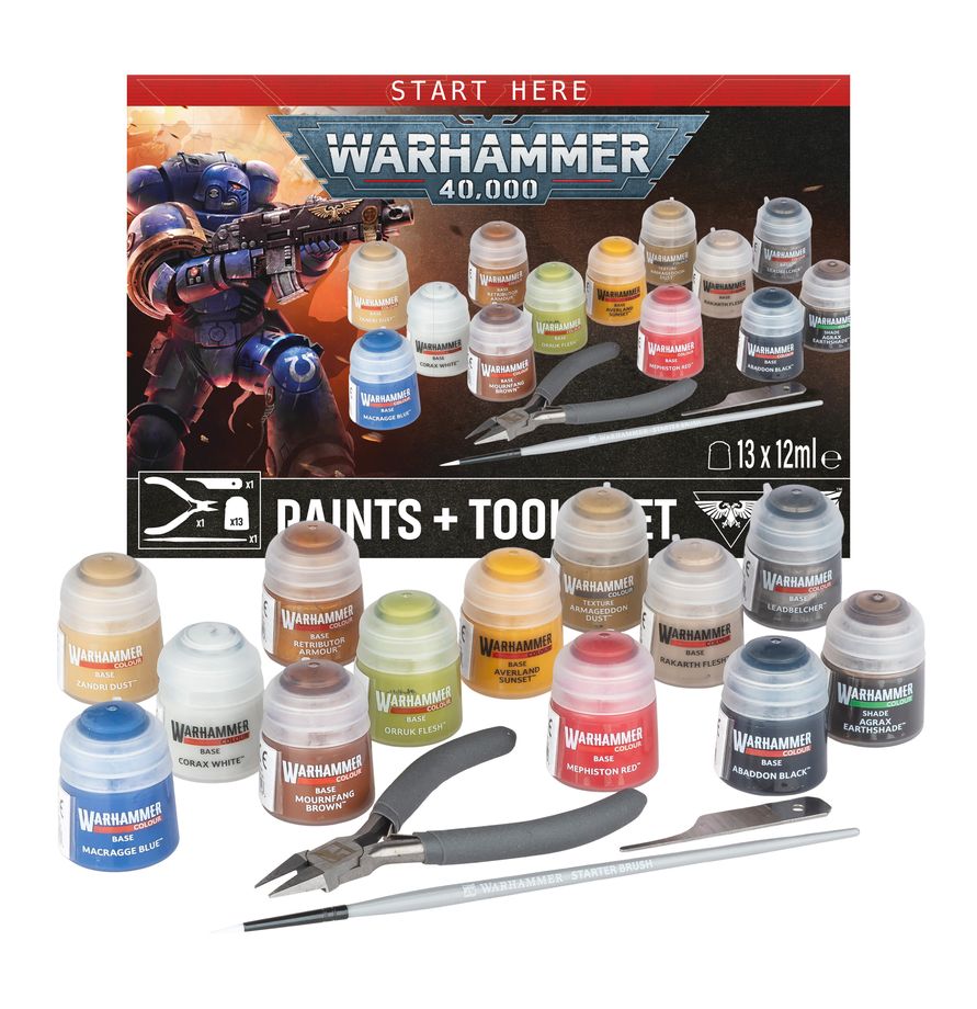 Warhammer 40,000: Paint + Tools set Pre Order Pre-orders ship on or after launch day 25/07/2026