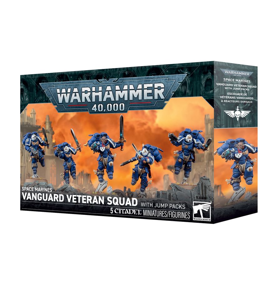 SPACE MARINES: VANGUARD VETERAN SQUAD WITH JUMP PACKS. Pre-orders ship on or after launch day 03/10/2026