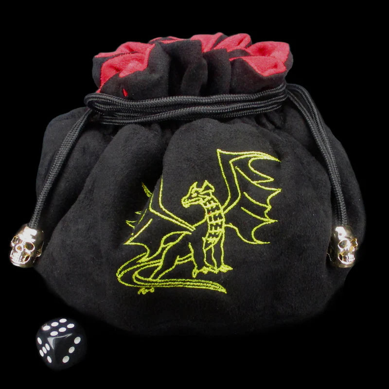 Dragon Hoard Dice Bag - BLACK DRAGON with 7 Compartments MASSIVE