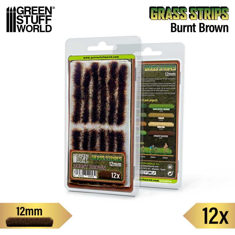 Grass STRIPES 12mm - BURNT BROWN