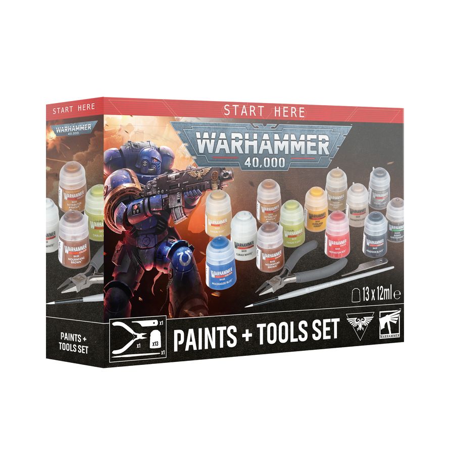 Warhammer 40,000: Paint + Tools set Pre Order Pre-orders ship on or after launch day 25/07/2026