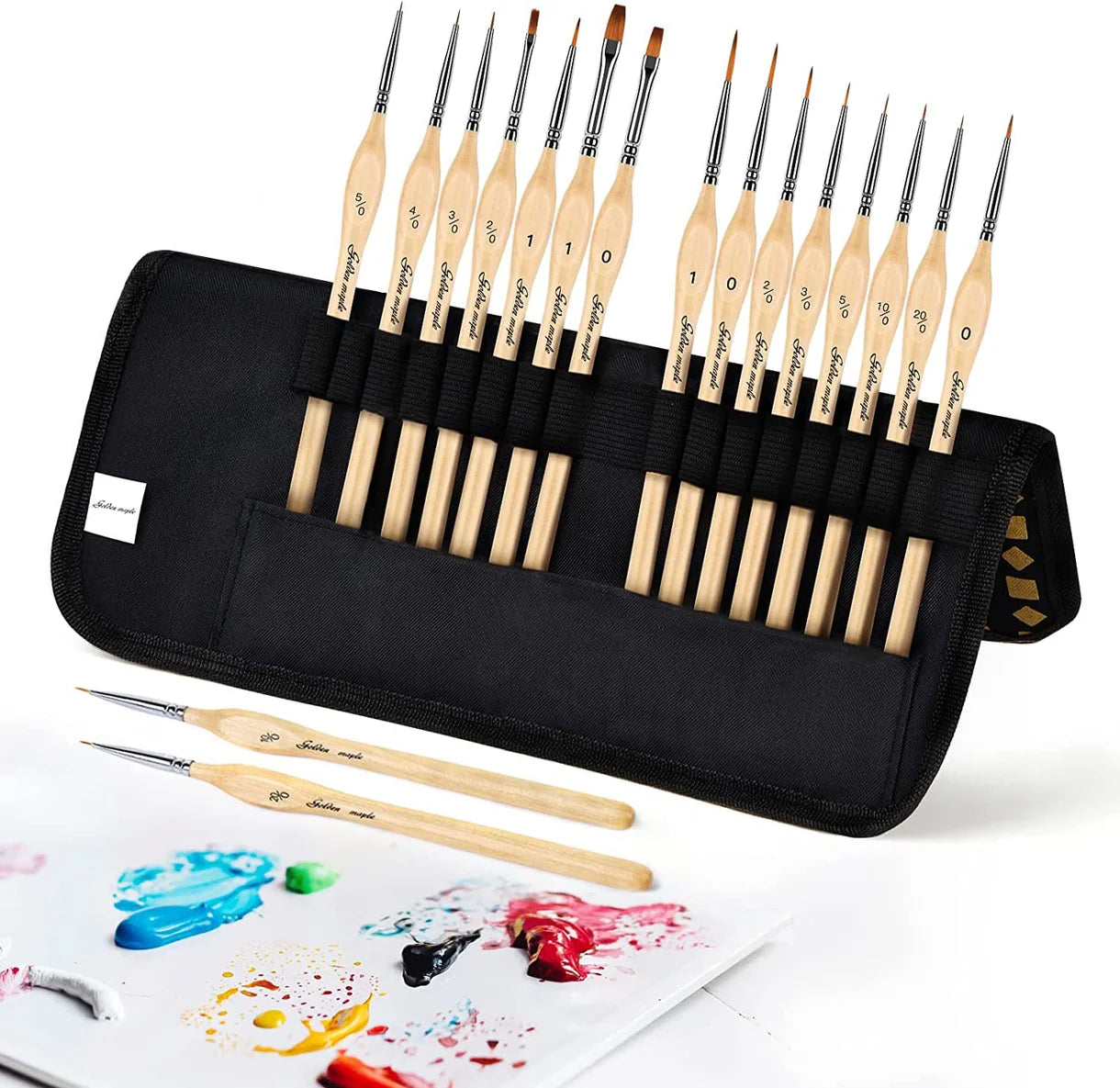 Micro Detail Paint Brush Set: Flat, Liner, Round & Miniature Brushes-15pcs