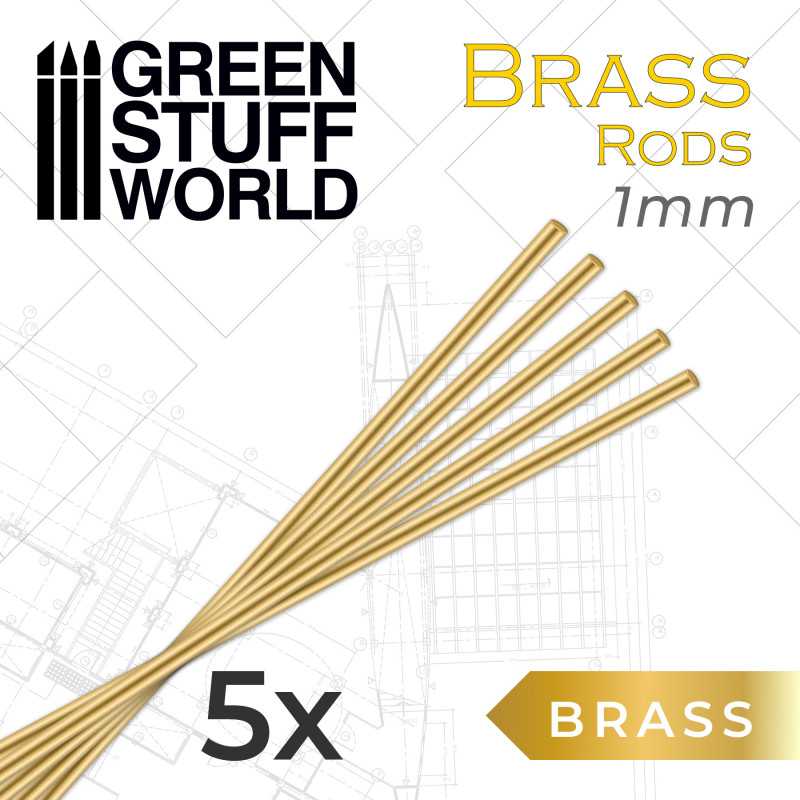 Round Brass Rods 1mm PACKx5