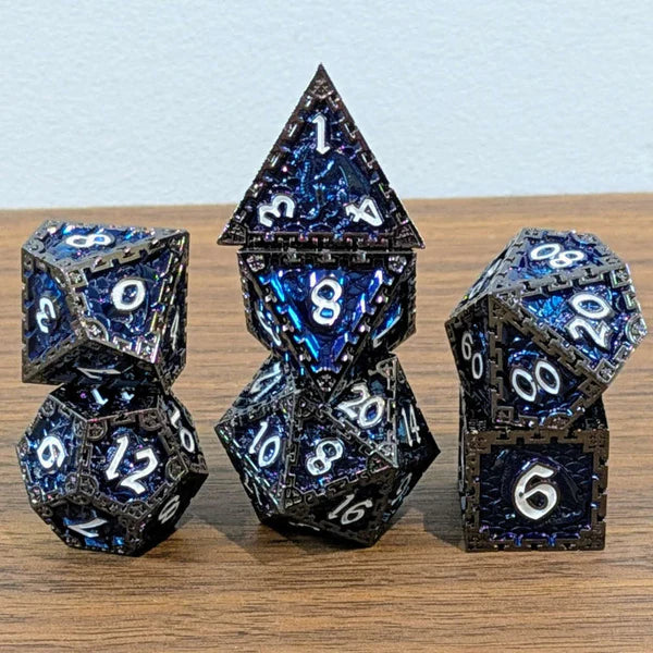 Blue Metal Dragon Dice