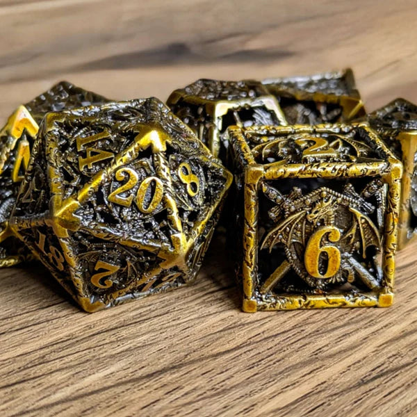 Draconic Guardian Dice - Gold