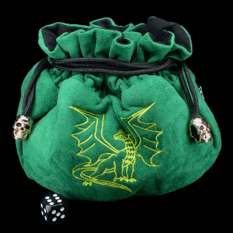 Dragon Hoard Dice Bag - GREEN DRAGON with 7 Compartments MASSIVE